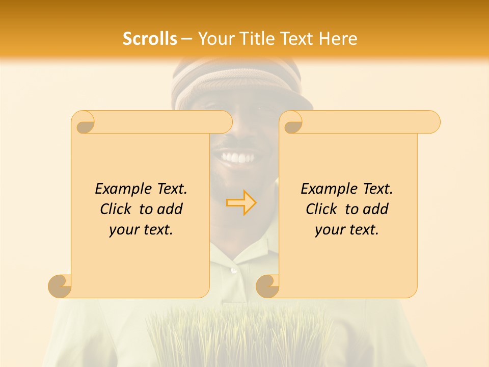 A Man Holding A Box Of Grass Powerpoint Template PowerPoint Template