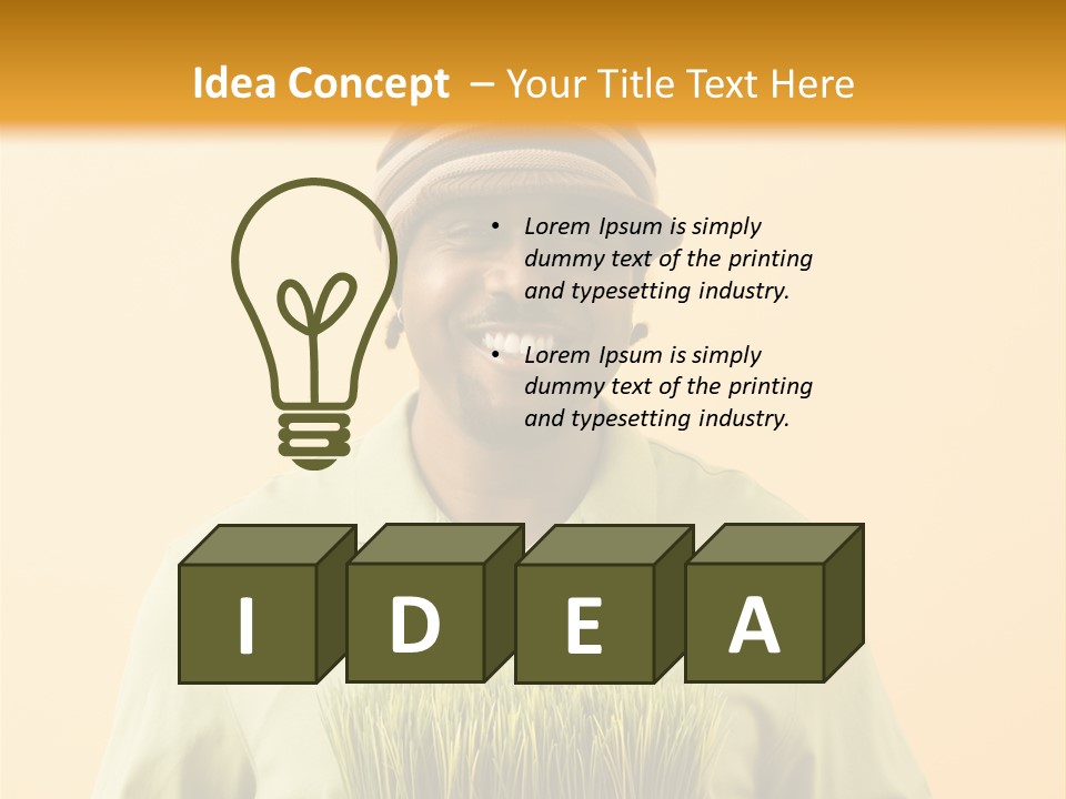 A Man Holding A Box Of Grass Powerpoint Template PowerPoint Template