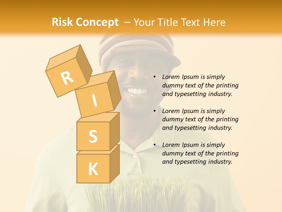 A Man Holding A Box Of Grass Powerpoint Template PowerPoint Template