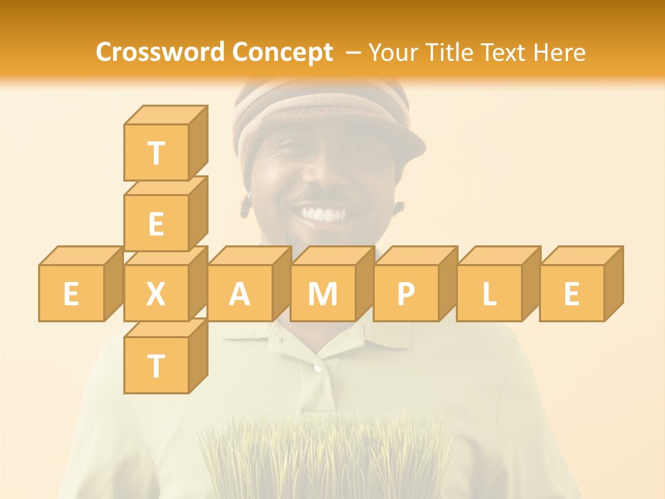 A Man Holding A Box Of Grass Powerpoint Template PowerPoint Template