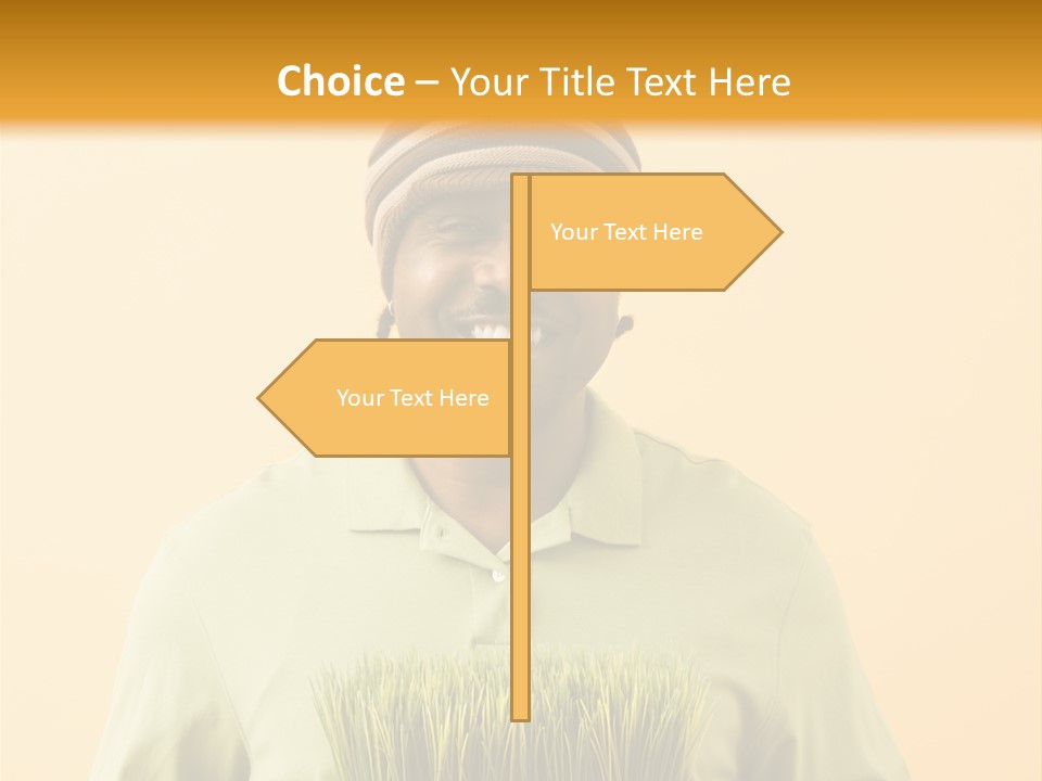 A Man Holding A Box Of Grass Powerpoint Template PowerPoint Template