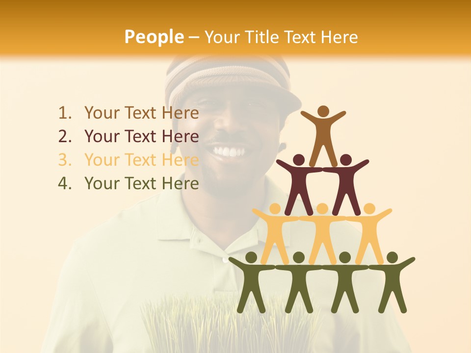 A Man Holding A Box Of Grass Powerpoint Template PowerPoint Template