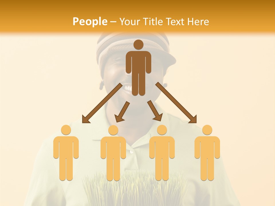 A Man Holding A Box Of Grass Powerpoint Template PowerPoint Template