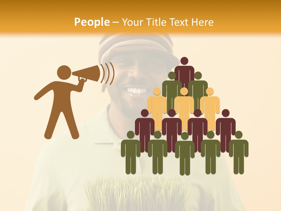 A Man Holding A Box Of Grass Powerpoint Template PowerPoint Template