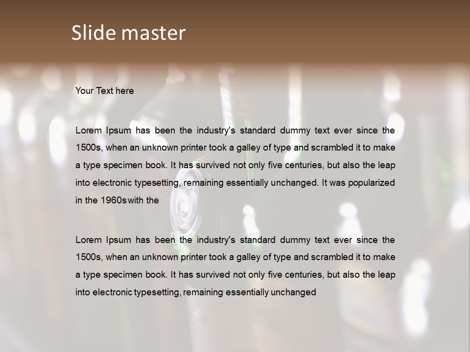 Blurred Liquor Bottles On A Bar. PowerPoint Template