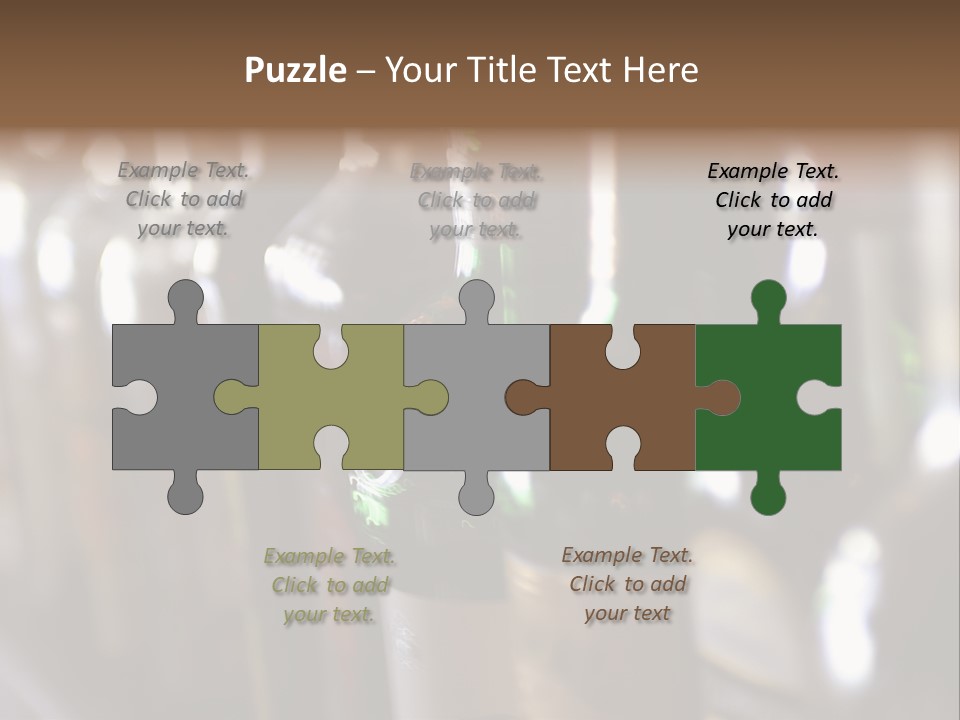 Blurred Liquor Bottles On A Bar. PowerPoint Template