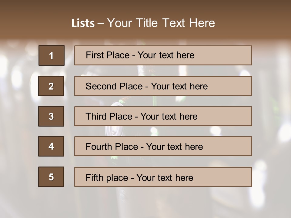 Blurred Liquor Bottles On A Bar. PowerPoint Template