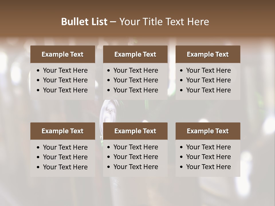 Blurred Liquor Bottles On A Bar. PowerPoint Template