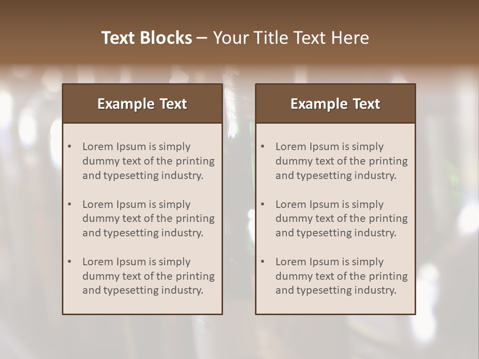 Blurred Liquor Bottles On A Bar. PowerPoint Template