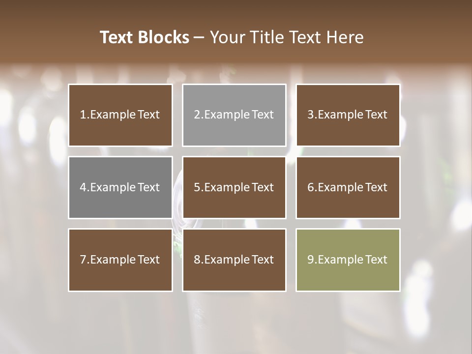 Blurred Liquor Bottles On A Bar. PowerPoint Template