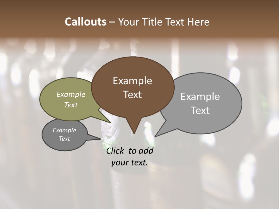 Blurred Liquor Bottles On A Bar. PowerPoint Template