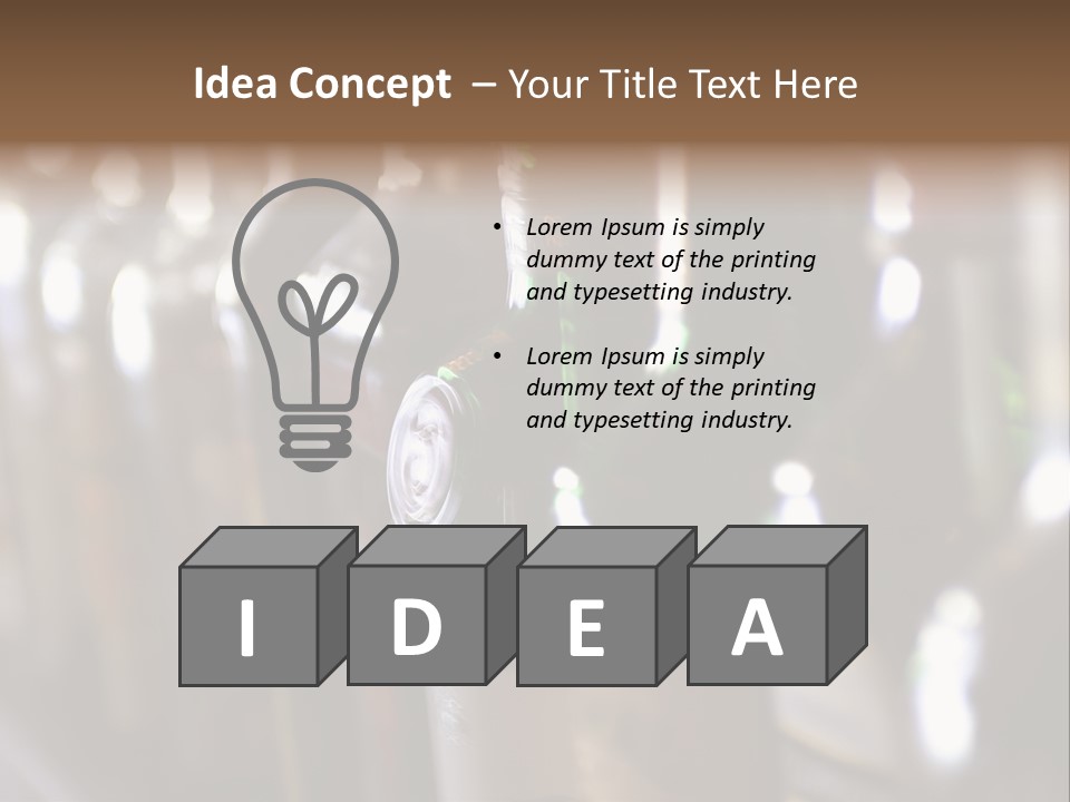 Blurred Liquor Bottles On A Bar. PowerPoint Template