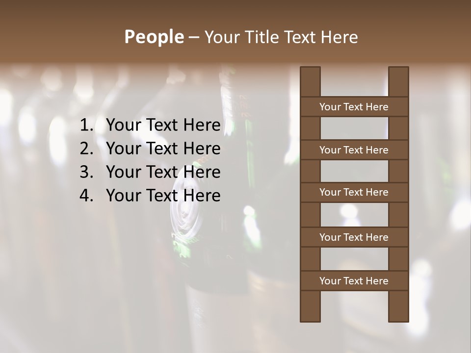 Blurred Liquor Bottles On A Bar. PowerPoint Template