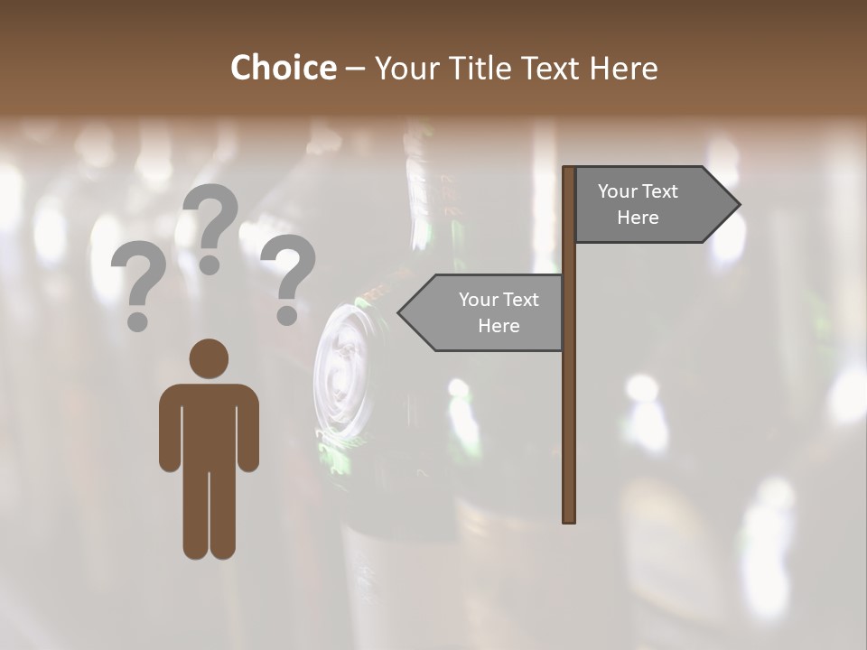 Blurred Liquor Bottles On A Bar. PowerPoint Template