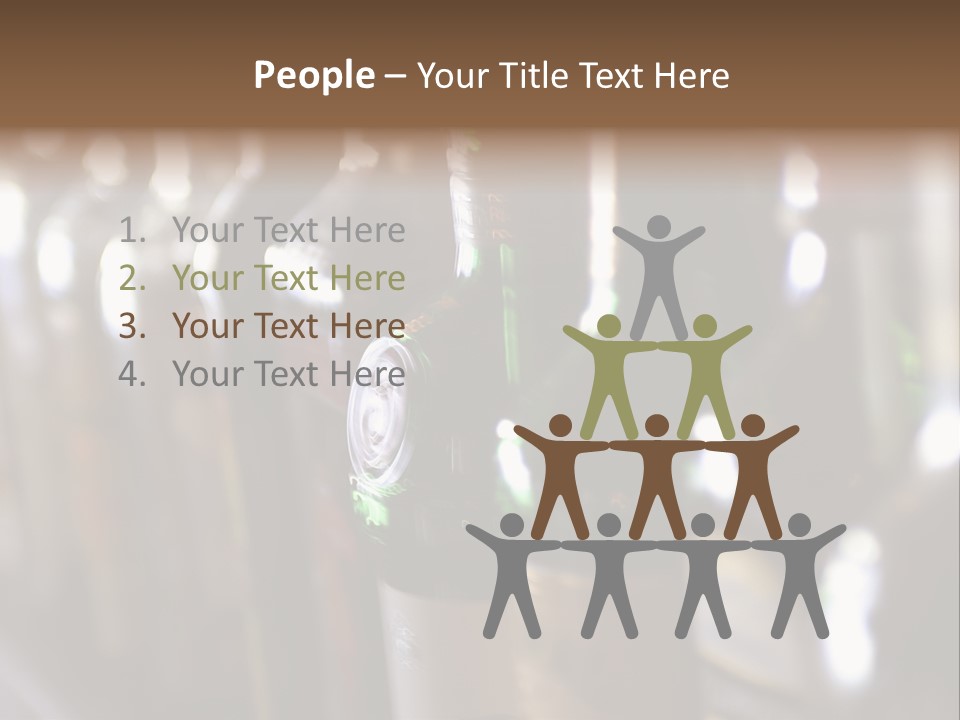 Blurred Liquor Bottles On A Bar. PowerPoint Template