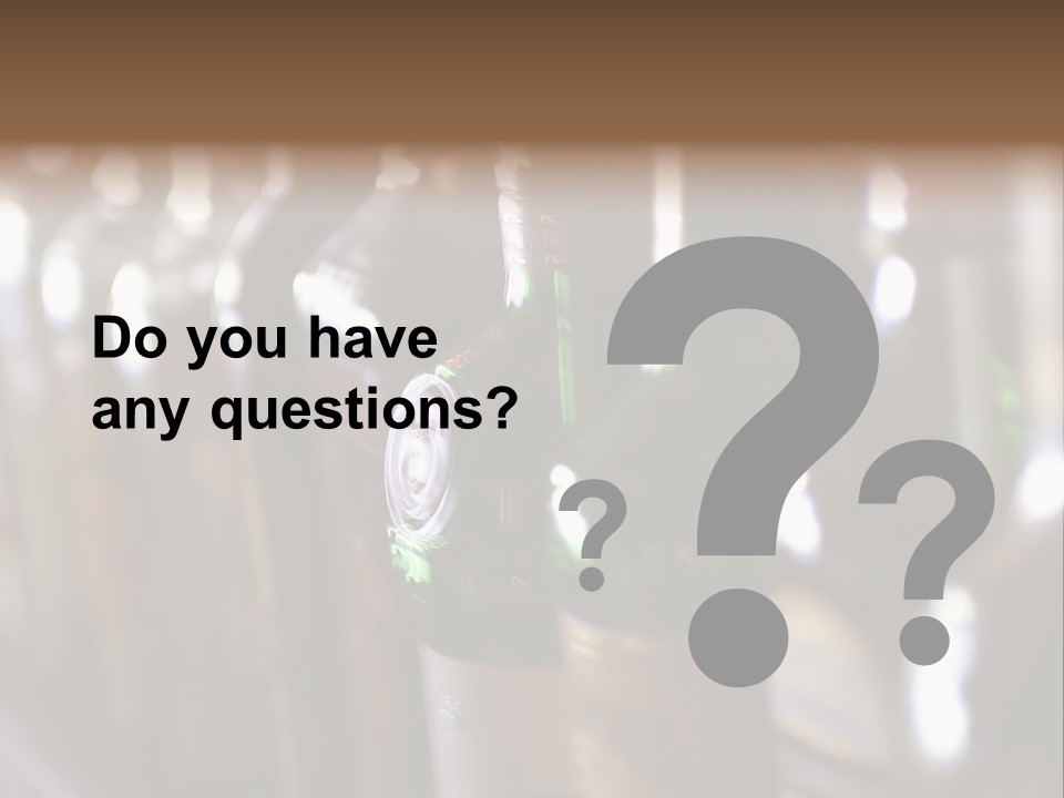 Blurred Liquor Bottles On A Bar. PowerPoint Template