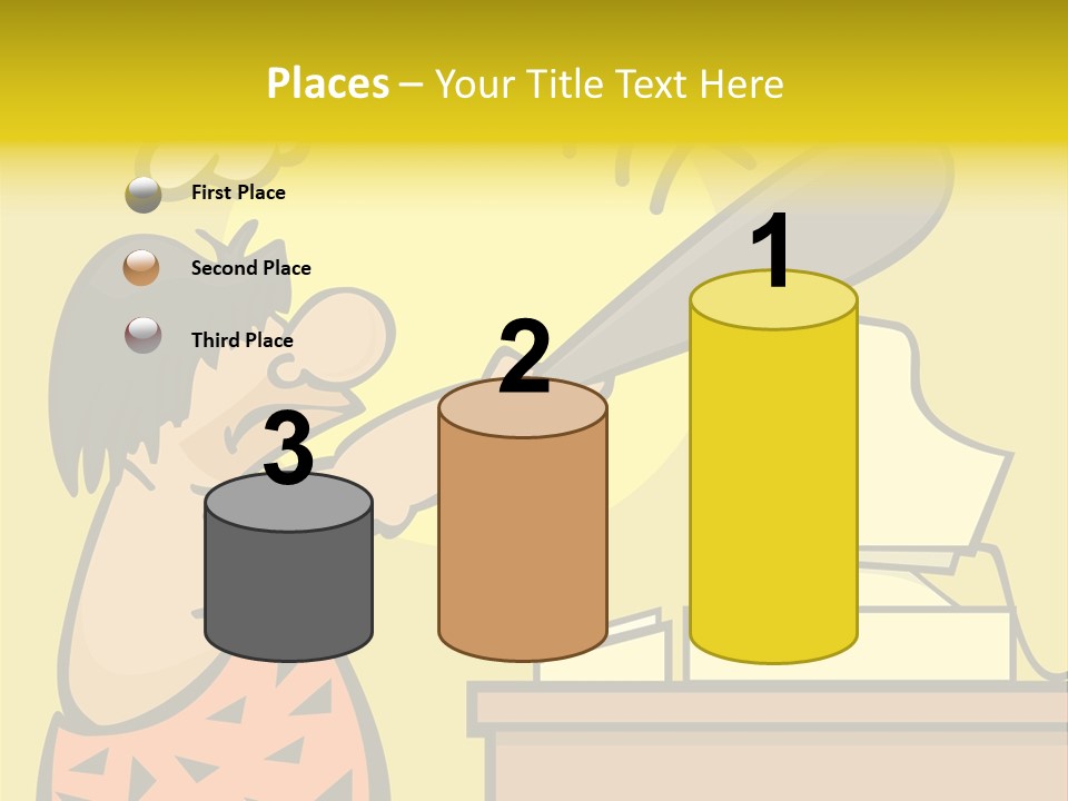 Frustrated Caveman Clobbers His Computer PowerPoint Template