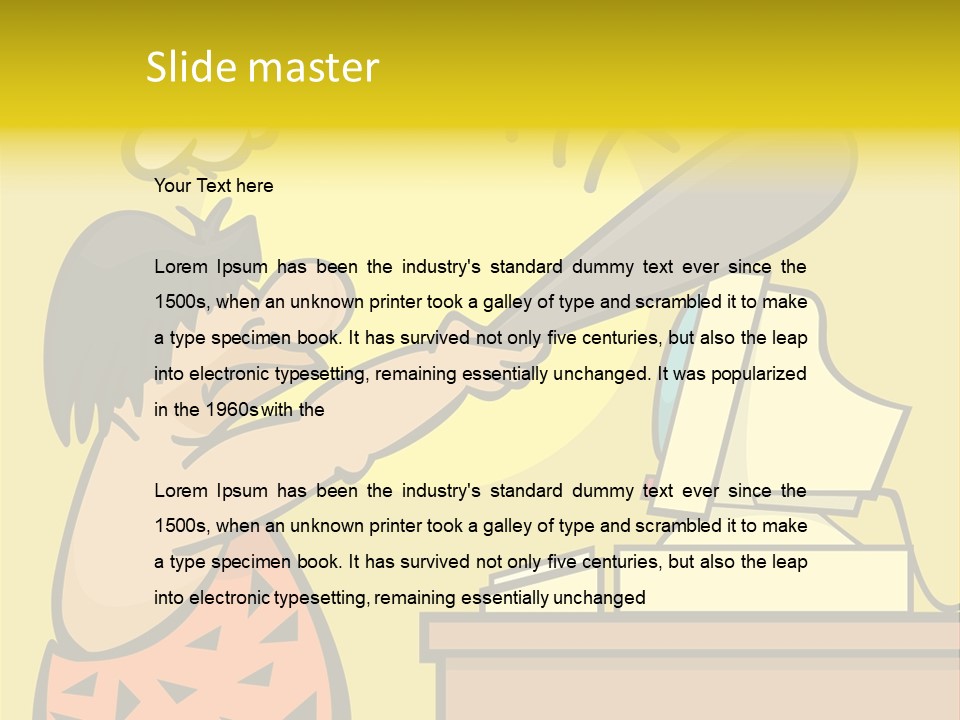 Frustrated Caveman Clobbers His Computer PowerPoint Template