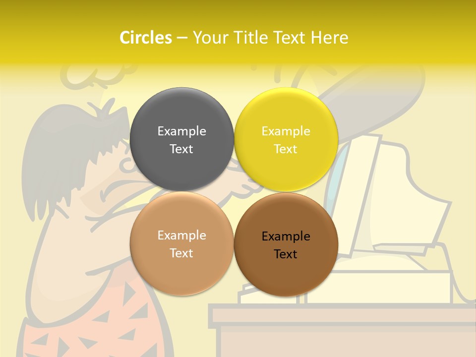 Frustrated Caveman Clobbers His Computer PowerPoint Template