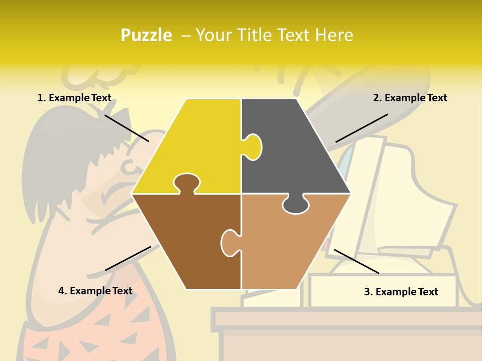Frustrated Caveman Clobbers His Computer PowerPoint Template