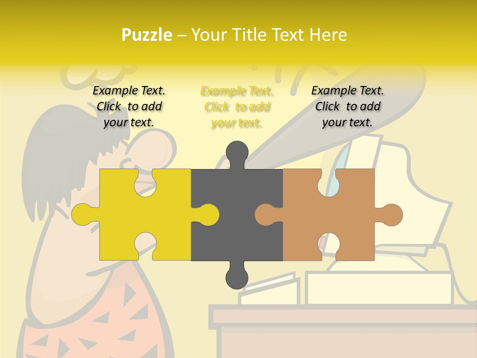 Frustrated Caveman Clobbers His Computer PowerPoint Template