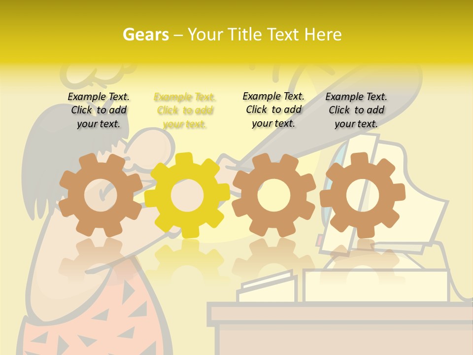 Frustrated Caveman Clobbers His Computer PowerPoint Template