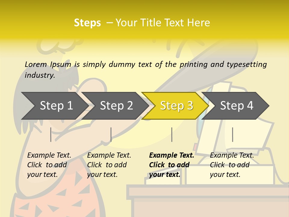 Frustrated Caveman Clobbers His Computer PowerPoint Template