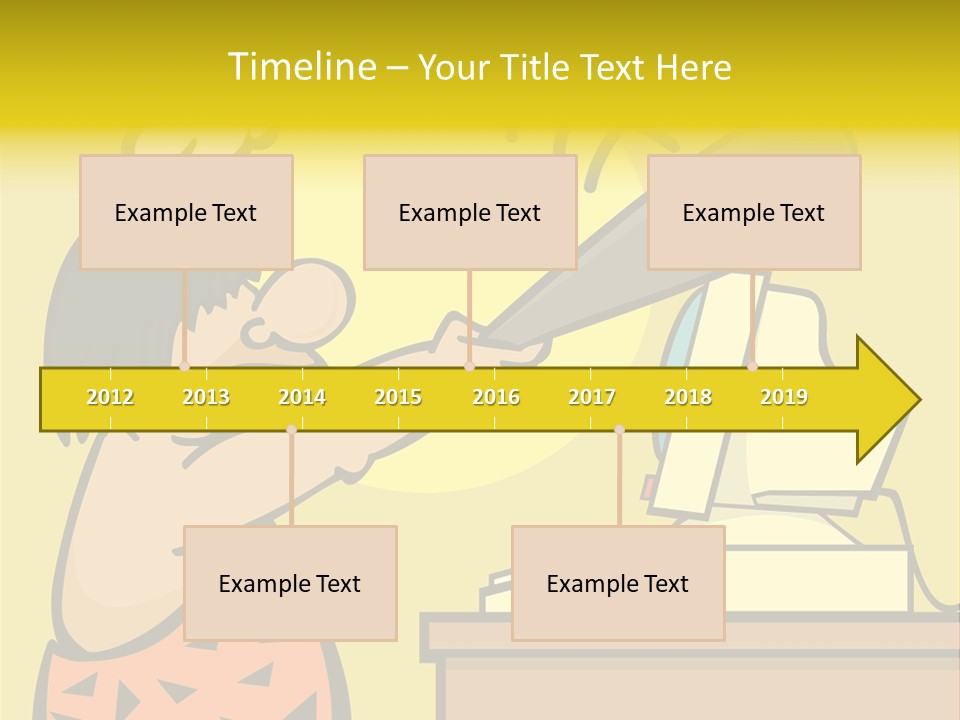 Frustrated Caveman Clobbers His Computer PowerPoint Template