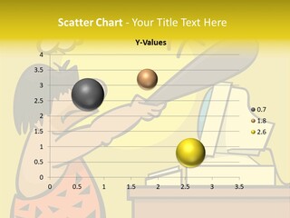 Frustrated Caveman Clobbers His Computer PowerPoint Template
