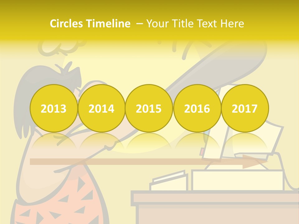 Frustrated Caveman Clobbers His Computer PowerPoint Template