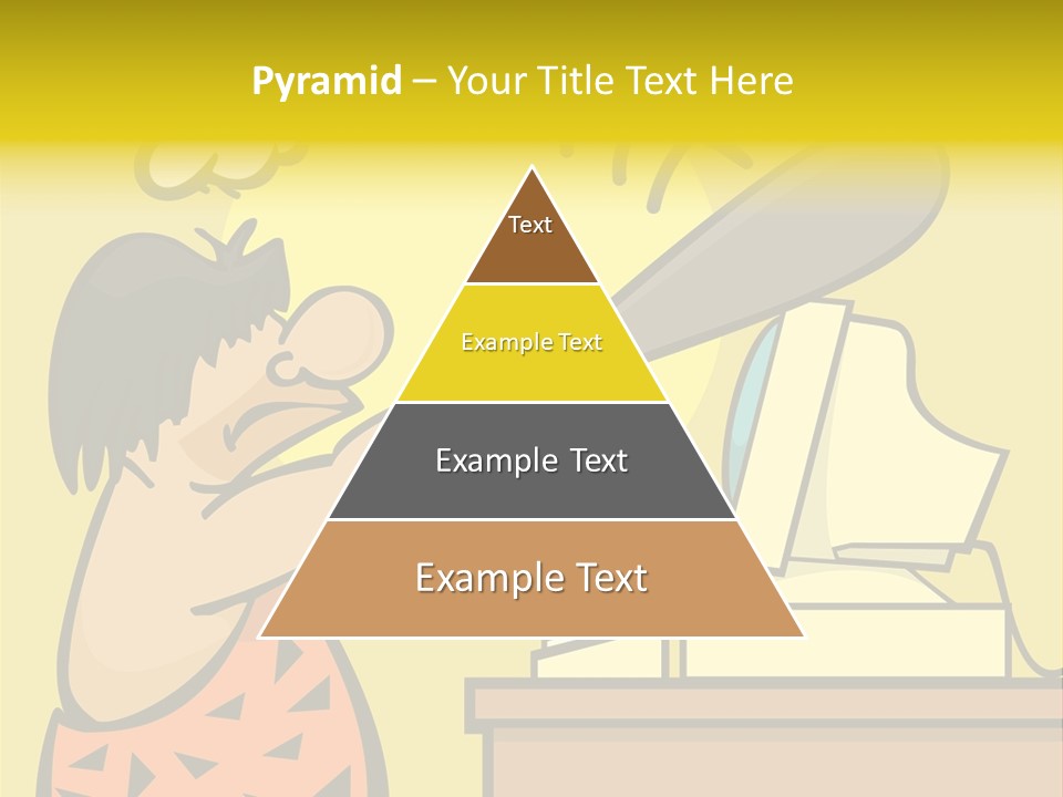 Frustrated Caveman Clobbers His Computer PowerPoint Template