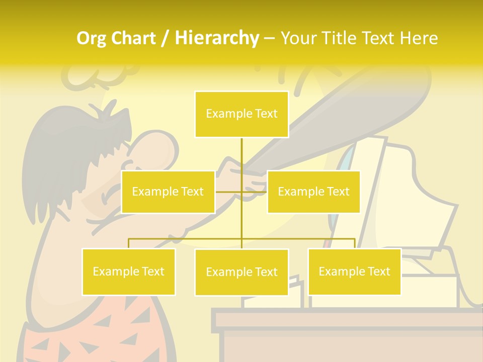 Frustrated Caveman Clobbers His Computer PowerPoint Template