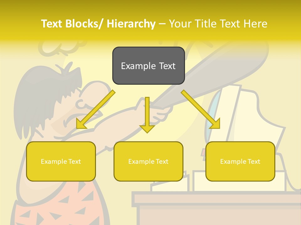 Frustrated Caveman Clobbers His Computer PowerPoint Template