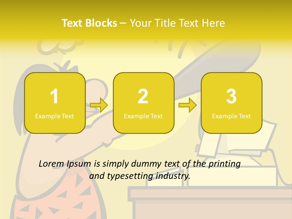Frustrated Caveman Clobbers His Computer PowerPoint Template