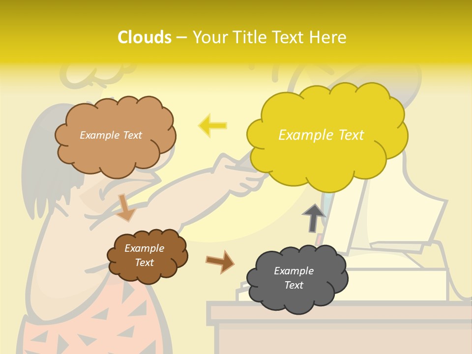 Frustrated Caveman Clobbers His Computer PowerPoint Template