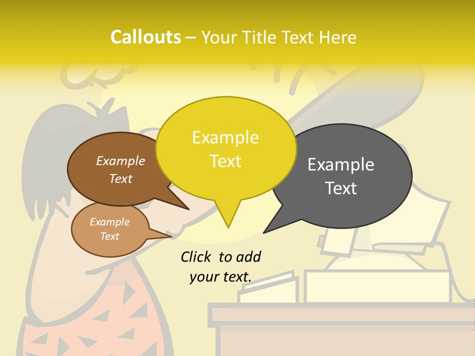 Frustrated Caveman Clobbers His Computer PowerPoint Template