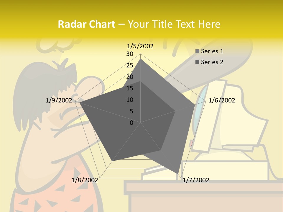 Frustrated Caveman Clobbers His Computer PowerPoint Template