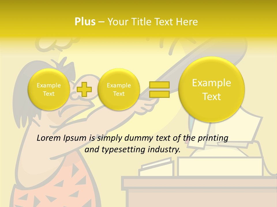Frustrated Caveman Clobbers His Computer PowerPoint Template