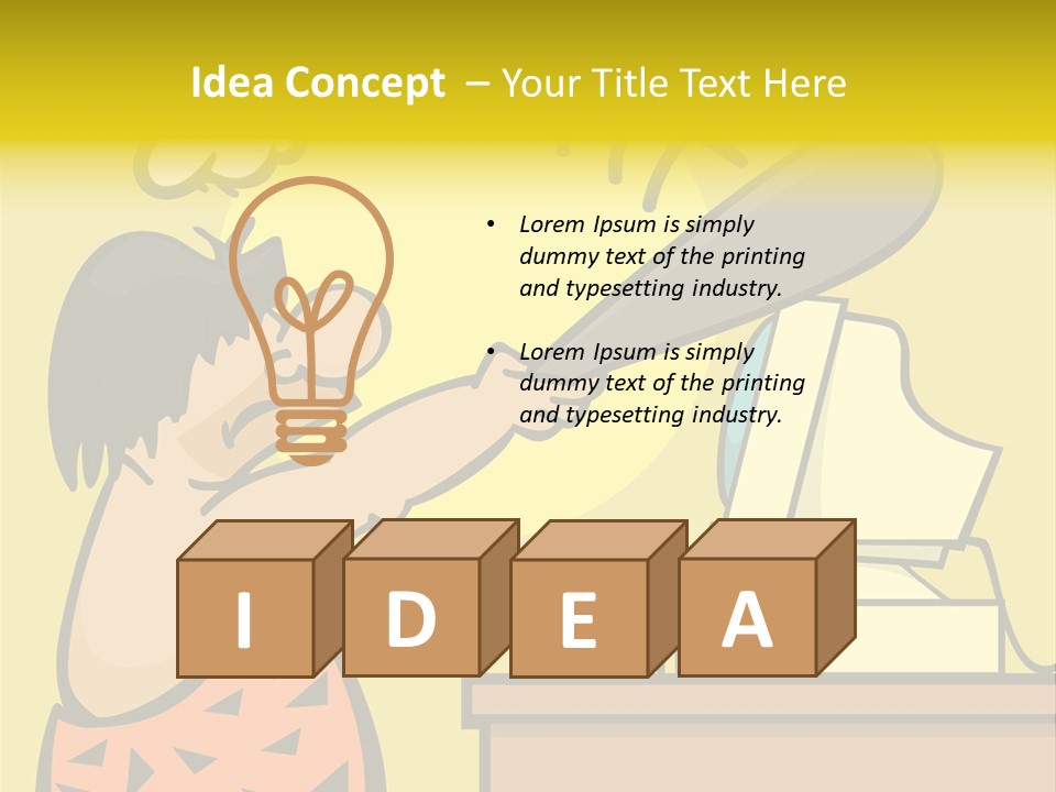Frustrated Caveman Clobbers His Computer PowerPoint Template
