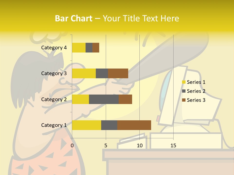 Frustrated Caveman Clobbers His Computer PowerPoint Template