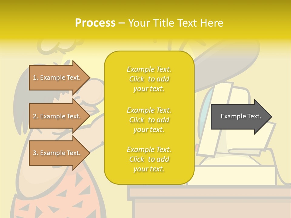Frustrated Caveman Clobbers His Computer PowerPoint Template