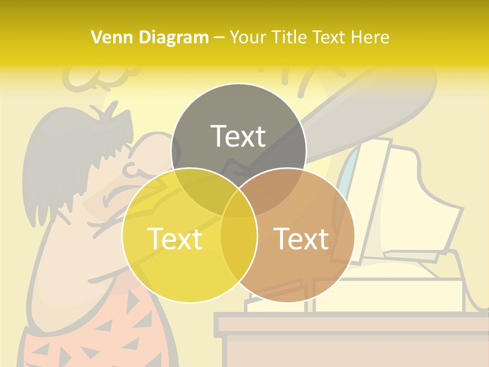 Frustrated Caveman Clobbers His Computer PowerPoint Template