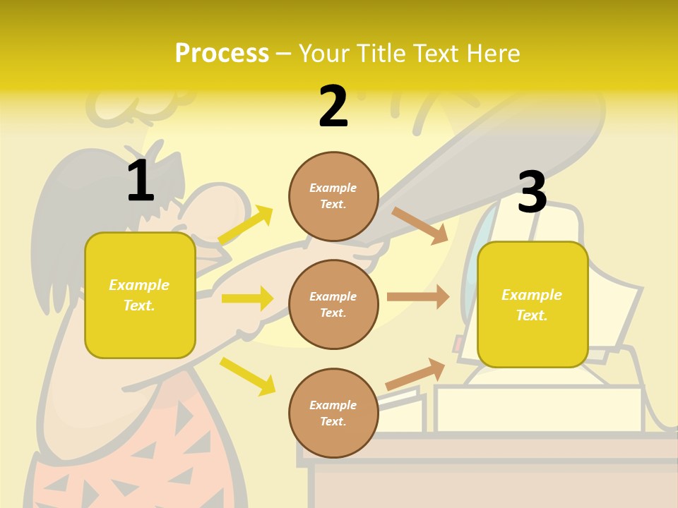 Frustrated Caveman Clobbers His Computer PowerPoint Template