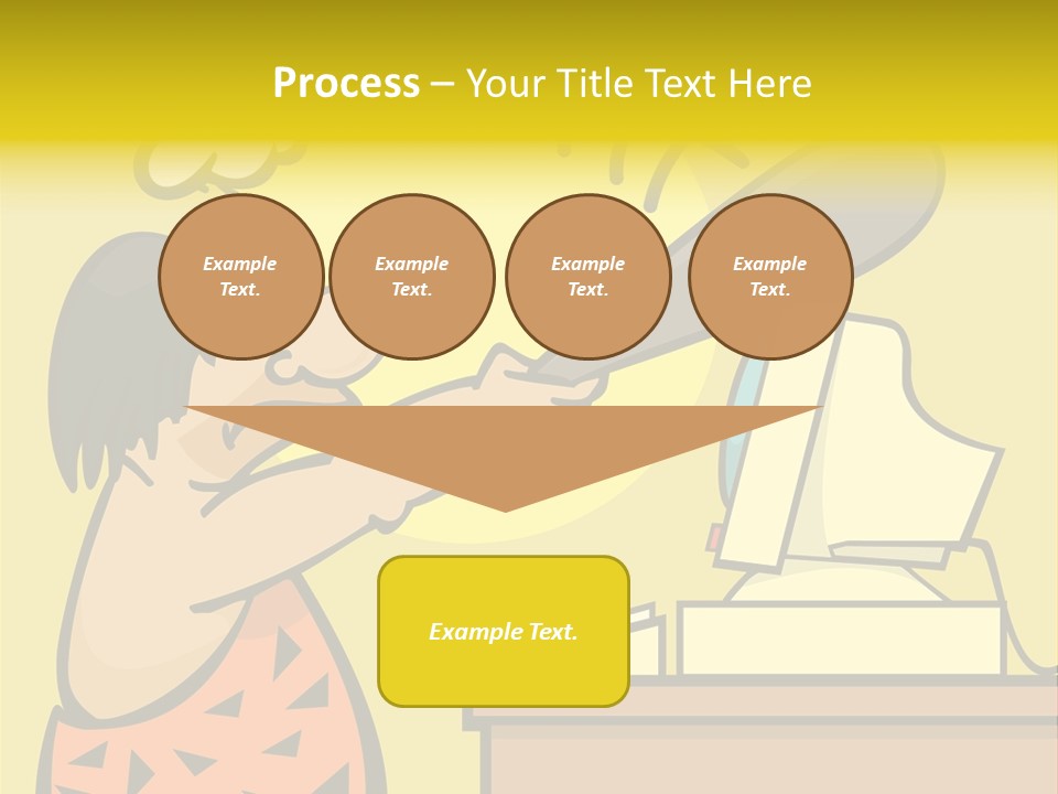 Frustrated Caveman Clobbers His Computer PowerPoint Template