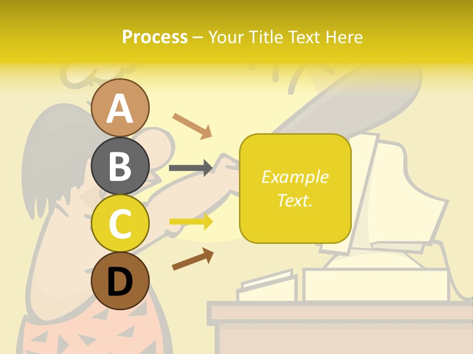 Frustrated Caveman Clobbers His Computer PowerPoint Template