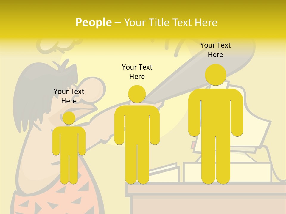 Frustrated Caveman Clobbers His Computer PowerPoint Template