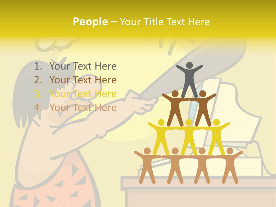 Frustrated Caveman Clobbers His Computer PowerPoint Template