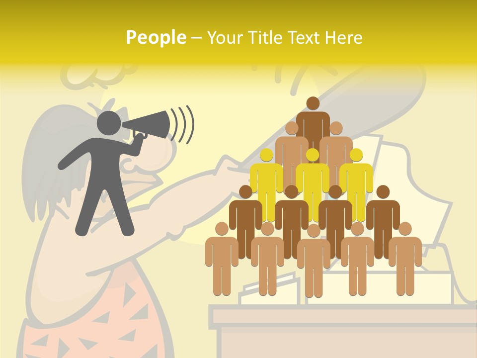 Frustrated Caveman Clobbers His Computer PowerPoint Template