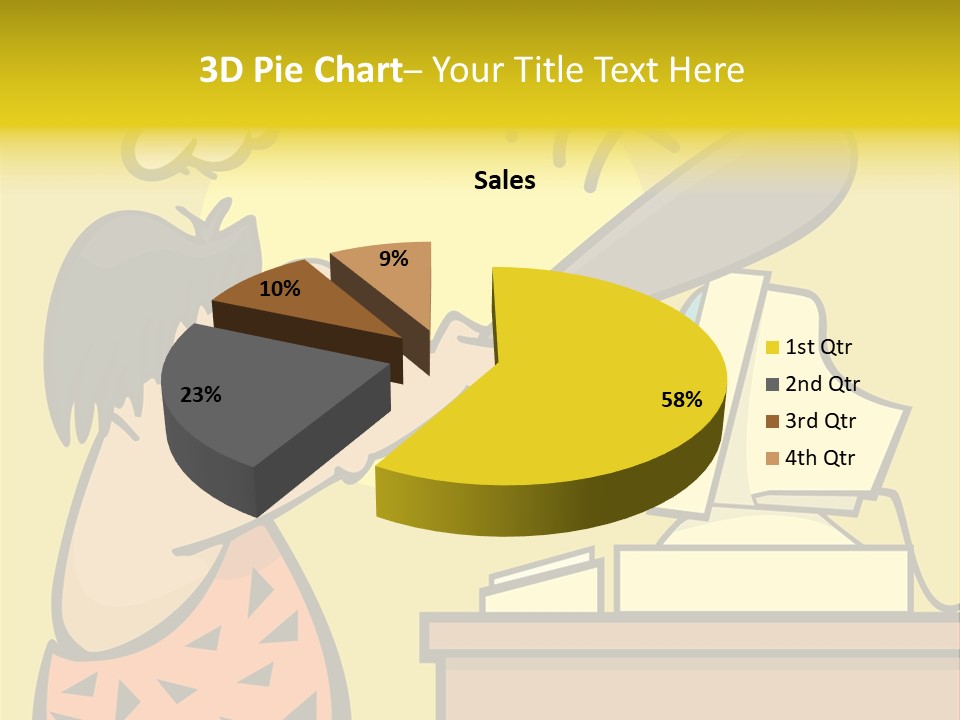 Frustrated Caveman Clobbers His Computer PowerPoint Template