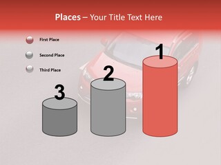 A Red Car Is Driving Down The Road PowerPoint Template
